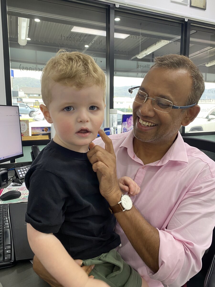 Doctor with young patient at the clinic